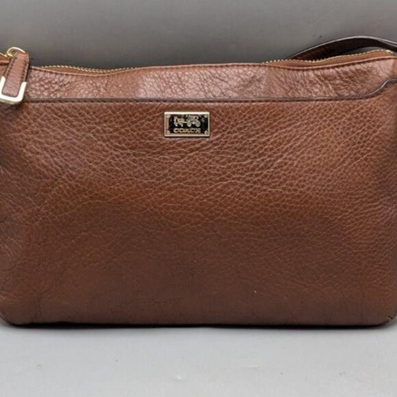 Coach Brown Pebbled Leather Crossbody - Picture 1 of 5